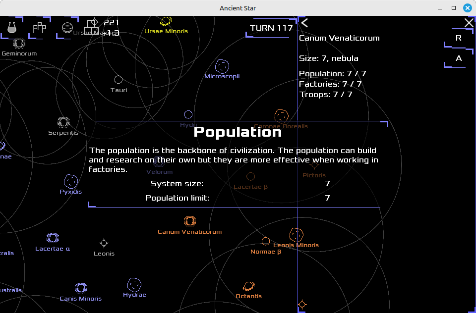 Colony panel and population description