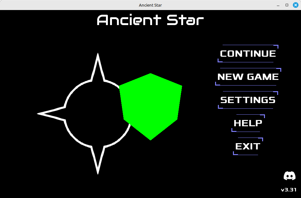 Start screen with a 3D cube