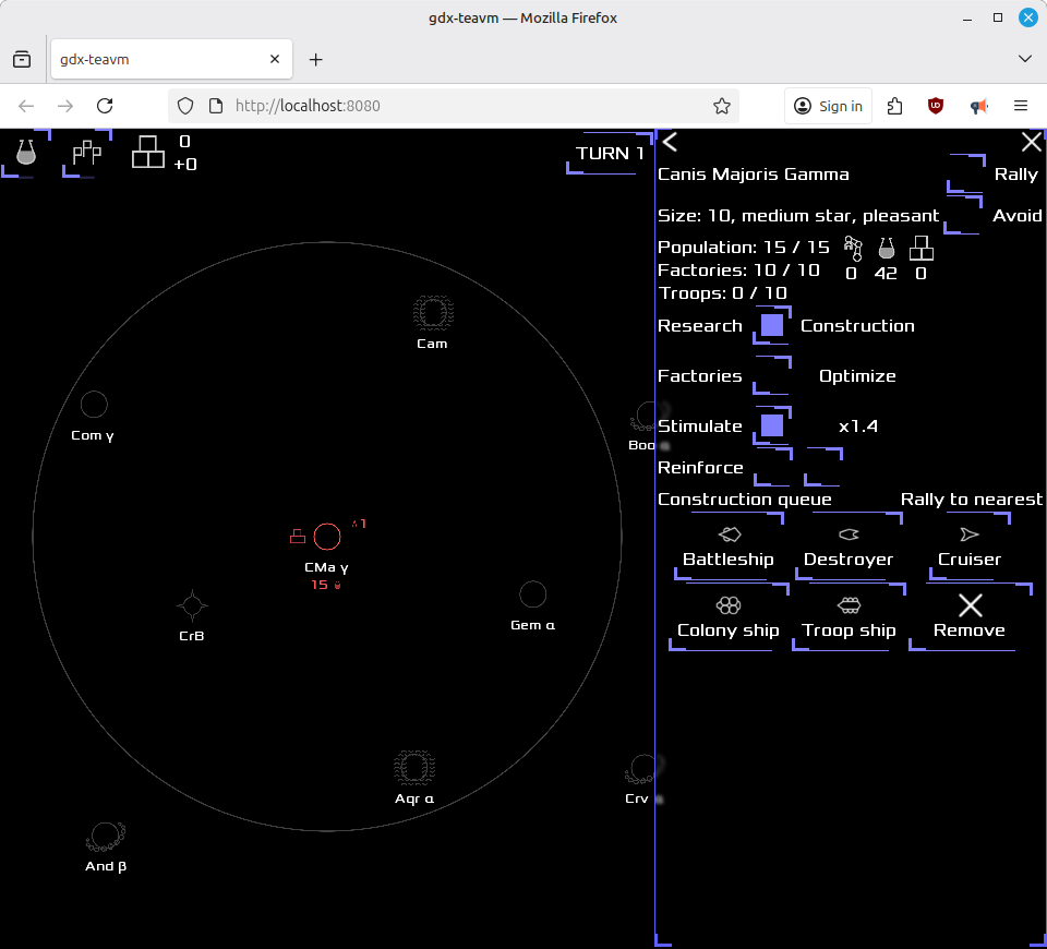 Game running in browser